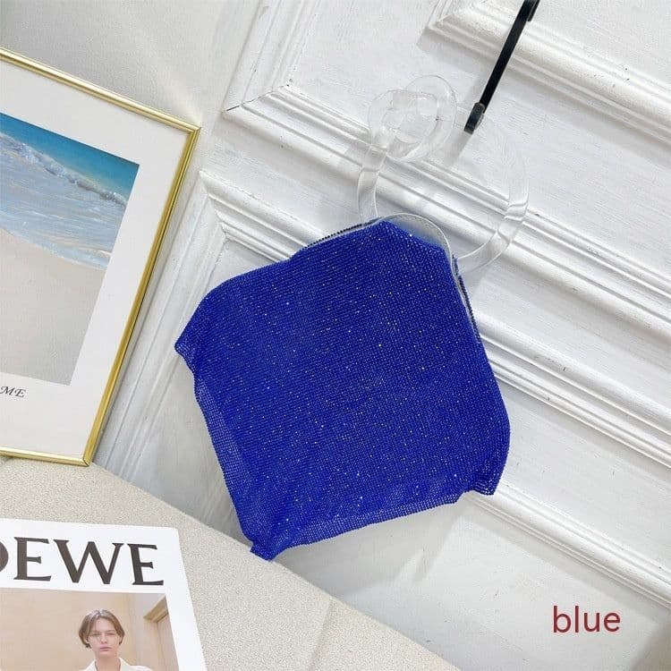 image-Portable Crystal Bag Turbot Fish Diamond Rhinestone Dinner Bag