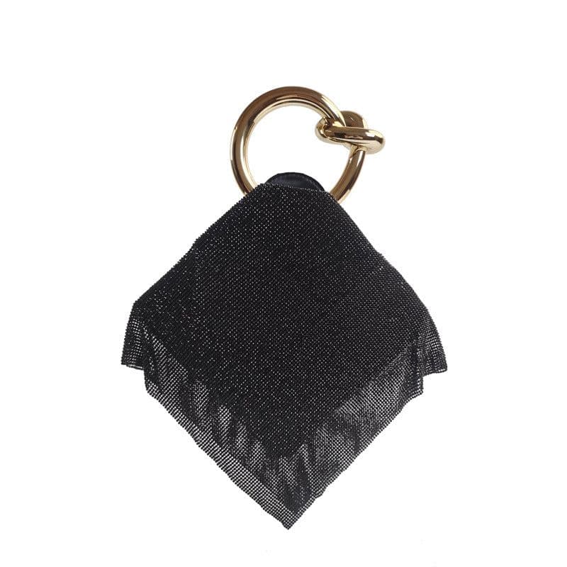 image-Portable Crystal Bag Turbot Fish Diamond Rhinestone Dinner Bag