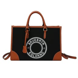 image-Women's Large-capacity Canvas Printed Letter Crossbody Shoulder Tote Bag