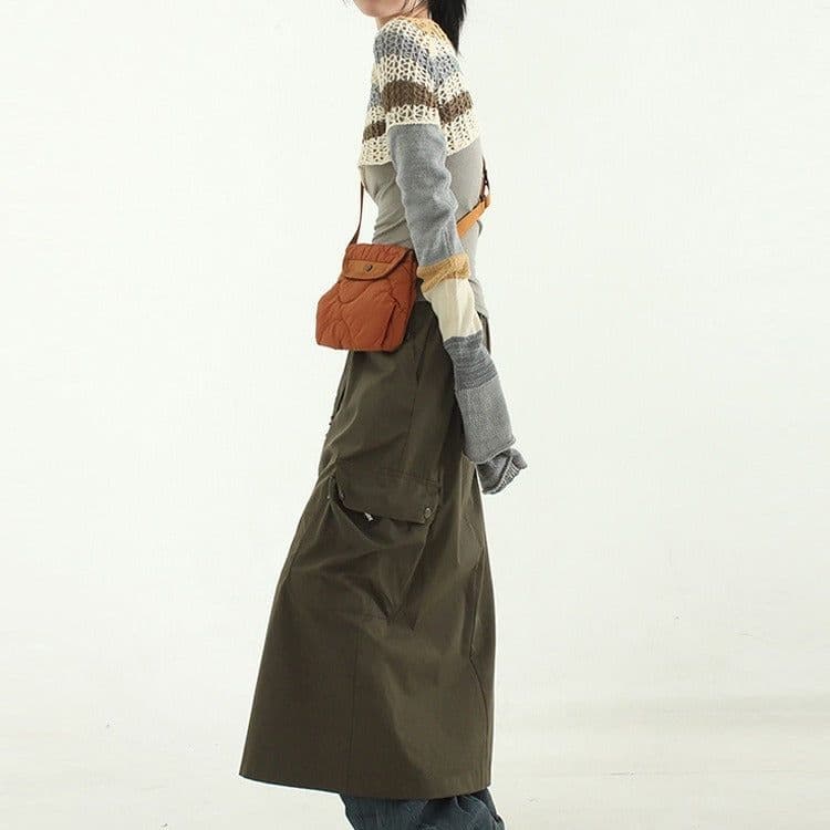 image-Korean Style Nylon Rhombus Crossbody Bag Casual