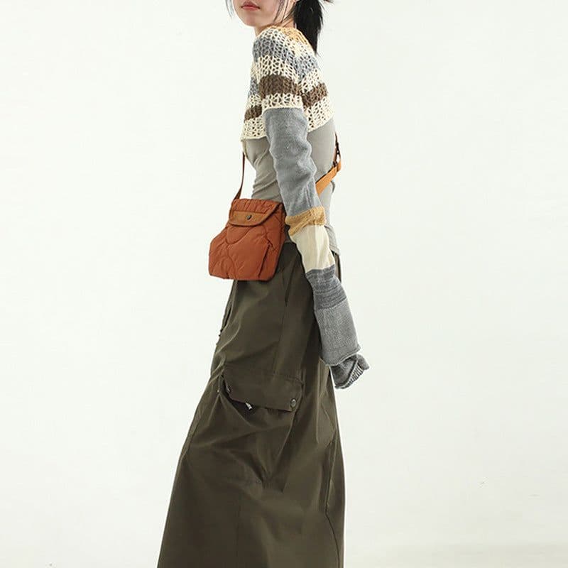 image-Korean Style Nylon Rhombus Crossbody Bag Casual