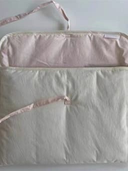 image-Bow Quilted Laptop Bag