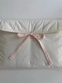 image-Bow Quilted Laptop Bag
