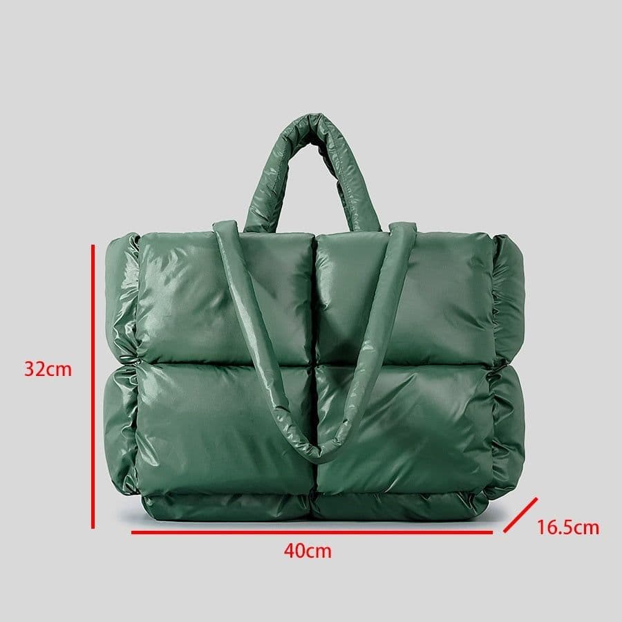 image-Simple Thickened Shoulder Crossbody New Plus Size Down Cotton Handbag For Women