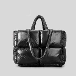 image-Simple Thickened Shoulder Crossbody New Plus Size Down Cotton Handbag For Women