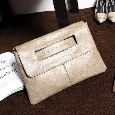 image-Large Capacity PU Crossbody Shoulder Belt Clutch