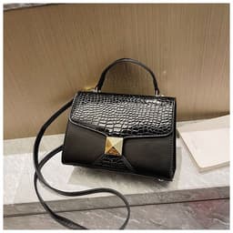 image-Mining Stone Pattern Stitching Square Pouch Women's Classic All-match Niche Shoulder Bag