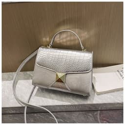image-Mining Stone Pattern Stitching Square Pouch Women's Classic All-match Niche Shoulder Bag