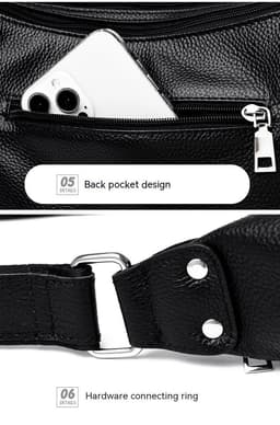 image-First Layer Cowhide Messenger Bag Women's Versatile Large Capacity Shoulder Bag