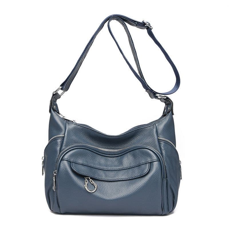 image-First Layer Cowhide Messenger Bag Women's Versatile Large Capacity Shoulder Bag