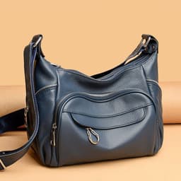 image-First Layer Cowhide Messenger Bag Women's Versatile Large Capacity Shoulder Bag