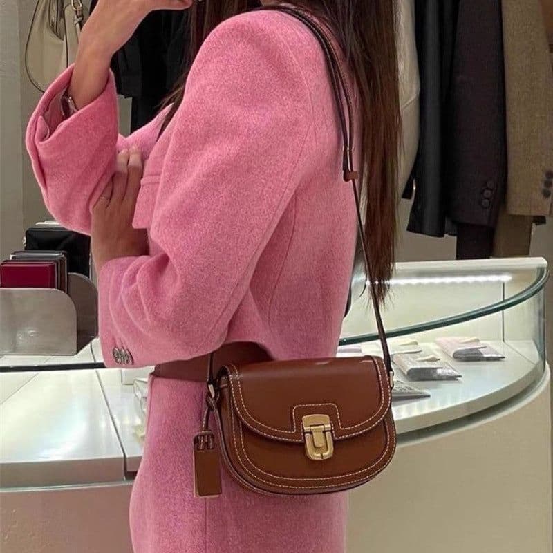 image-Saddle Bag Fashion One-shoulder Crossbody Bag Commuter Bag