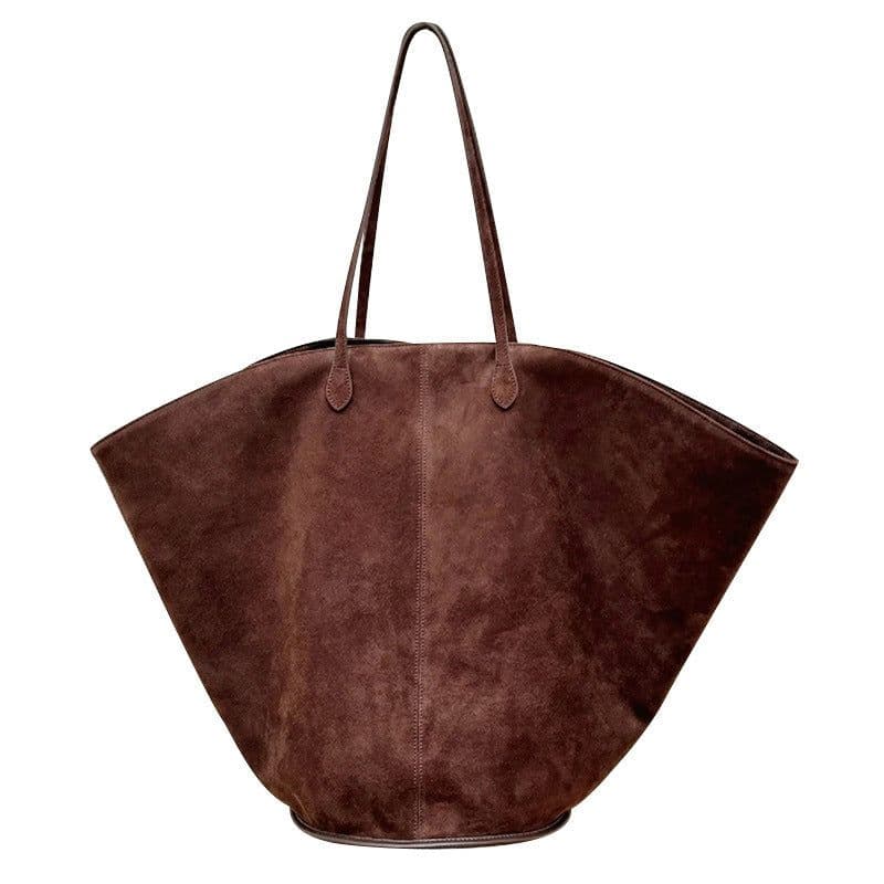image-Versatile Handheld Shoulder Bag Large Capacity Totes Frosted Suede Maillard Women's Bag