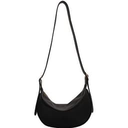 image-Women's Bag Casual Black One Shoulder Crossbody Bag Versatile Dumpling Bag