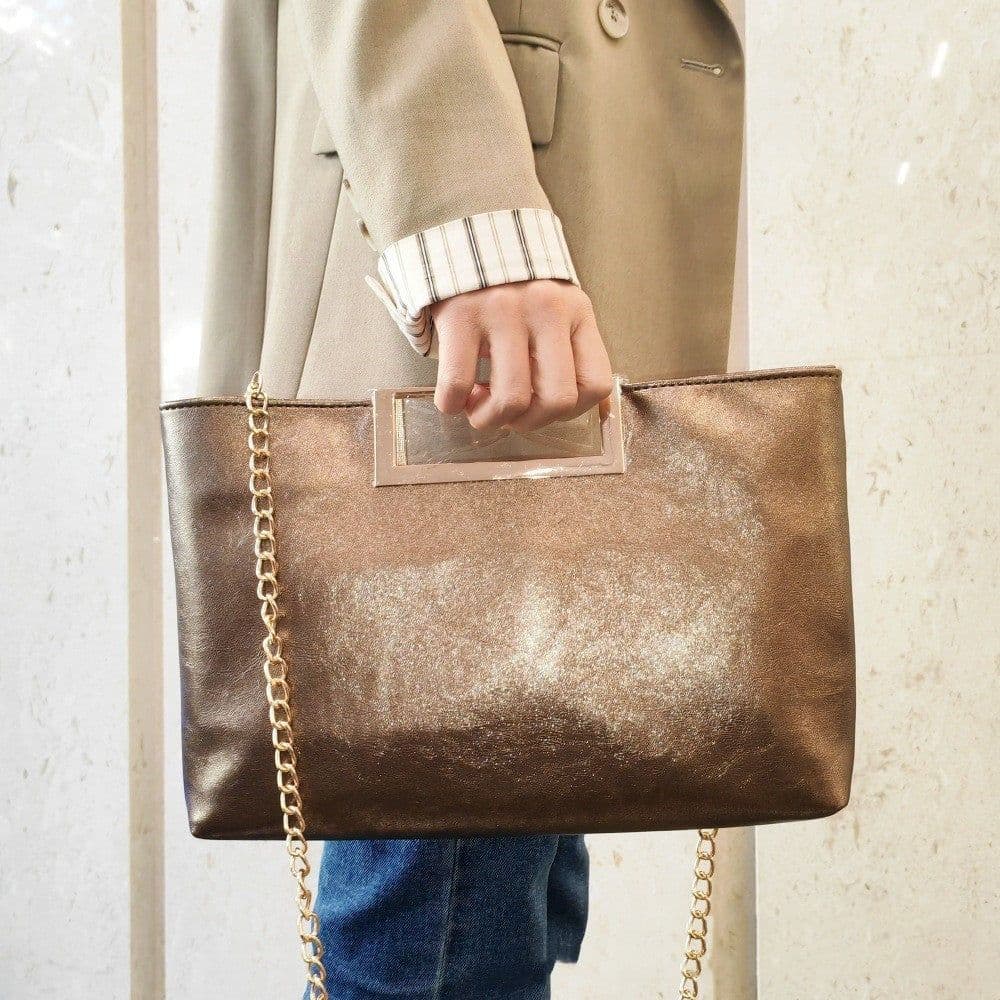 image-Fashion Shiny Women's Handbag PU Leather Crossbody Bag