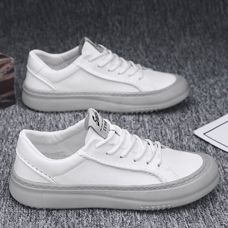 image-Autumn Men's Shoes Casual Leather Shoes Slip-on Sports Board Shoes Versatile Work Waterproof Easy Wear Tide Shoes