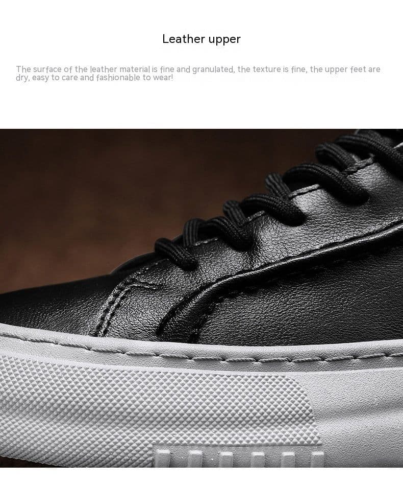 image-Autumn Men's Shoes Casual Leather Shoes Slip-on Sports Board Shoes Versatile Work Waterproof Easy Wear Tide Shoes
