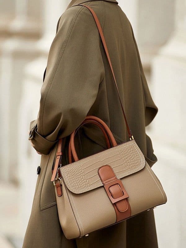 image-Women's Fashion Crossbody Handbag Contrast Color