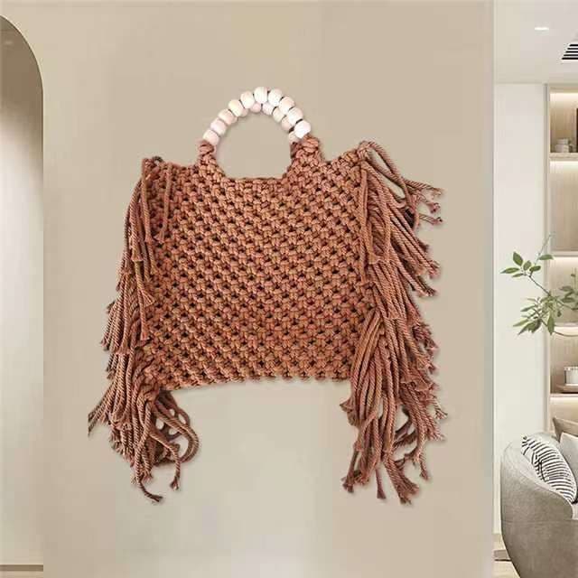 image-Woven Women's Crossbody Mini Bag Mobile Phone Bag Hanging Wrist Coin Purse Summer