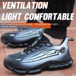image-Breathable Labor Protection Shoes For Men And Women Are Safe Against Smashing And Puncturing