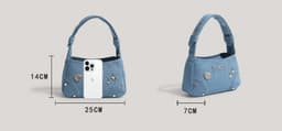 image-Retro Minority Design Small Handbag Summer New Metal XINGX Denim