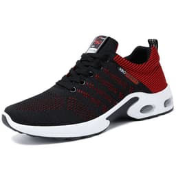 image-Fashion Mesh Shoes With Striped Design Men Outdoor Breathable Lace-up Sneakers Csual Lightweight Running Sports Shoes For Men