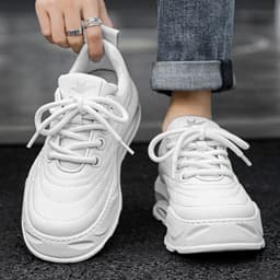 image-Fashion Thick-soled Anti-skid Shoes Ins Slip-on Casual Lazy Shoes Men Outdoor Breathable Lace-up Running Sports Sneakers
