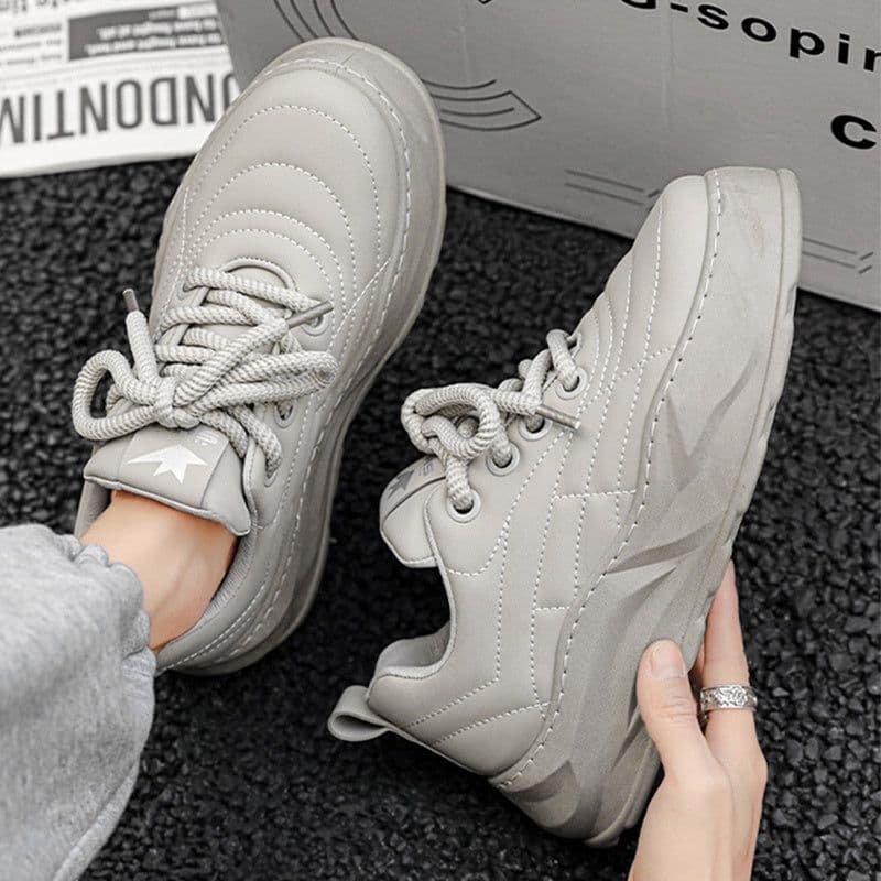 image-Fashion Thick-soled Anti-skid Shoes Ins Slip-on Casual Lazy Shoes Men Outdoor Breathable Lace-up Running Sports Sneakers