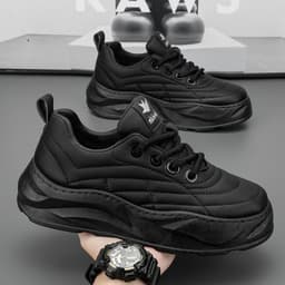 image-Fashion Thick-soled Anti-skid Shoes Ins Slip-on Casual Lazy Shoes Men Outdoor Breathable Lace-up Running Sports Sneakers