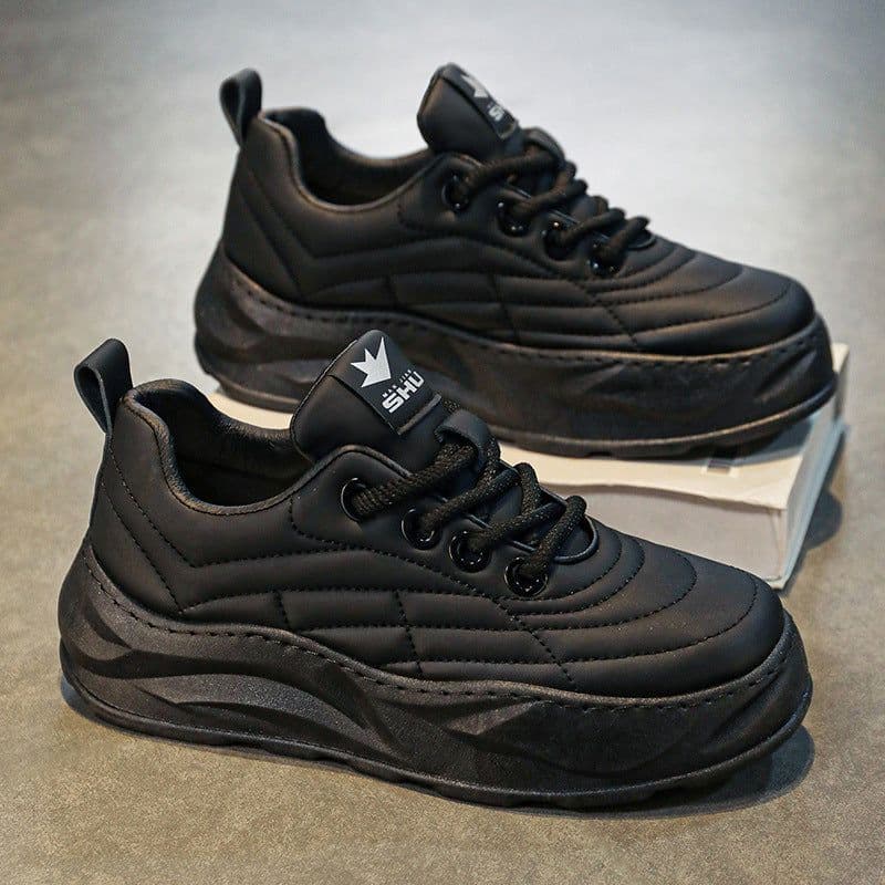image-Fashion Thick-soled Anti-skid Shoes Ins Slip-on Casual Lazy Shoes Men Outdoor Breathable Lace-up Running Sports Sneakers