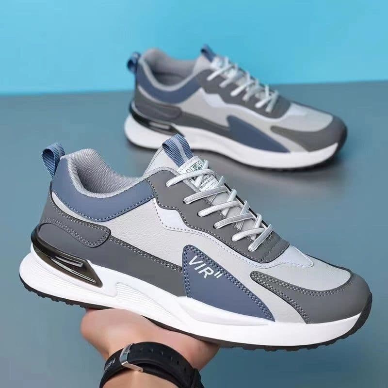 image-Men's Color Block Mesh Shoes Fashion Casual Lace-up Sneakers Outdoor Breathable Running Sports Shoes