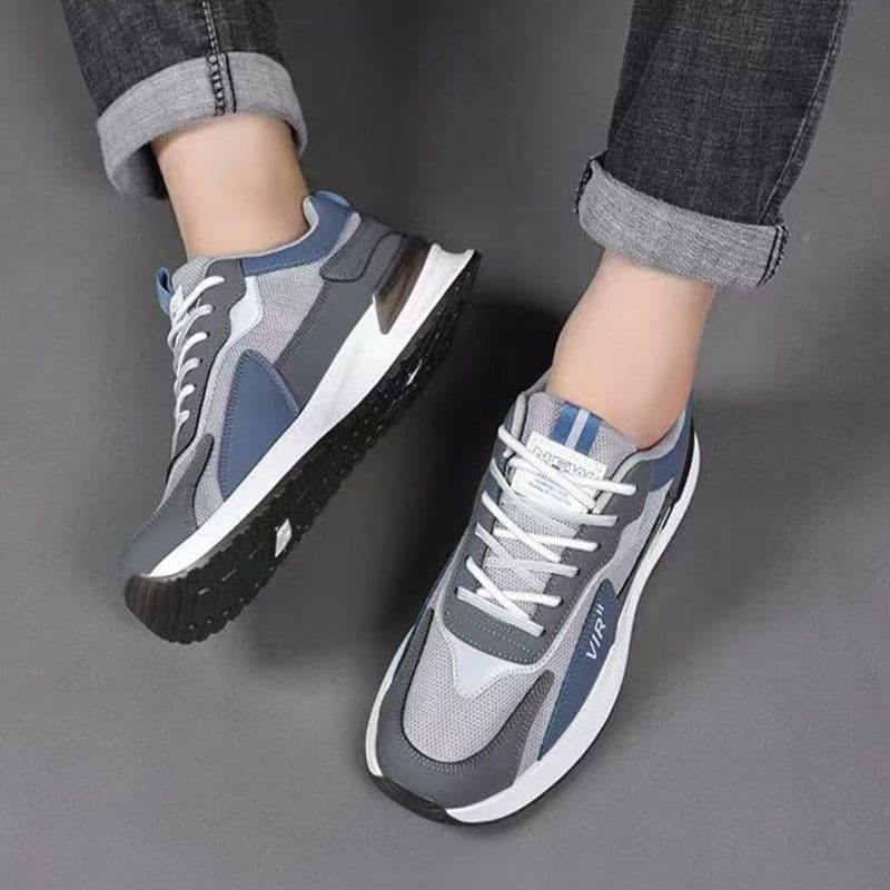 image-Men's Color Block Mesh Shoes Fashion Casual Lace-up Sneakers Outdoor Breathable Running Sports Shoes