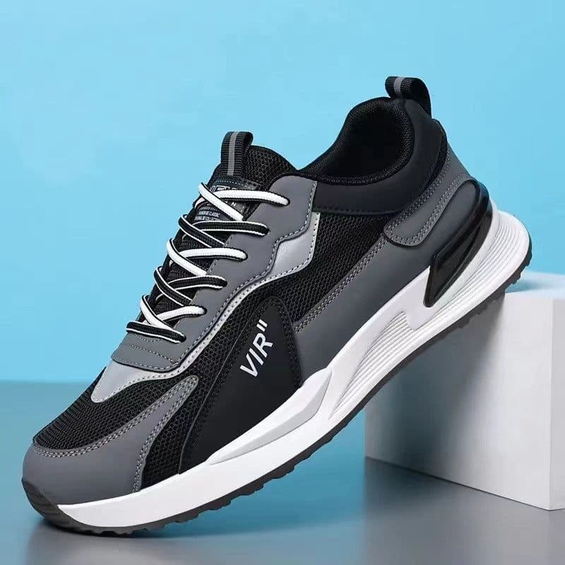 image-Men's Color Block Mesh Shoes Fashion Casual Lace-up Sneakers Outdoor Breathable Running Sports Shoes