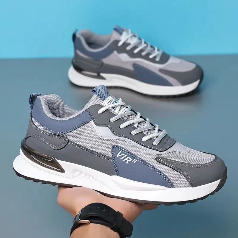 image-Men's Color Block Mesh Shoes Fashion Casual Lace-up Sneakers Outdoor Breathable Running Sports Shoes