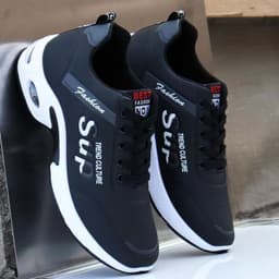 image-Mesh Slip On Air Cushion Shoes For Men Outdoor Breathable Lace-up Sneakers Csual Lightweight Running Sports Shoes