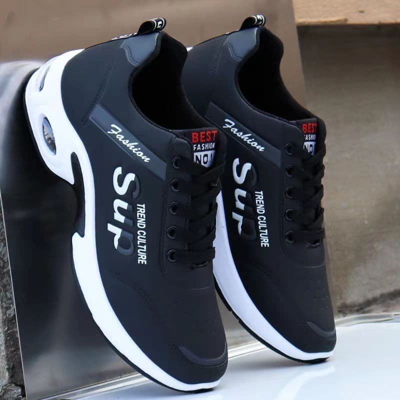 image-Mesh Slip On Air Cushion Shoes For Men Outdoor Breathable Lace-up Sneakers Csual Lightweight Running Sports Shoes