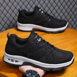 image-Casual Air Cushion Mesh Shoes Men Outdoor Breathable Lace-up Sneakers Running Sports Shoes