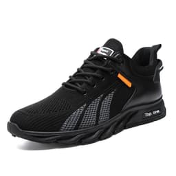 image-Men's Mesh Shoes Fashion Fly Knit Color-block Lace-up Sneakers Casual Lightweight Breathable Sports Shoes