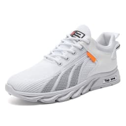 image-Men's Mesh Shoes Fashion Fly Knit Color-block Lace-up Sneakers Casual Lightweight Breathable Sports Shoes