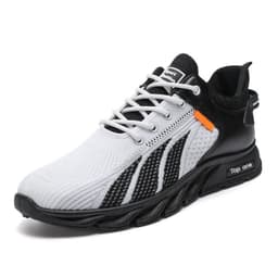 image-Men's Mesh Shoes Fashion Fly Knit Color-block Lace-up Sneakers Casual Lightweight Breathable Sports Shoes
