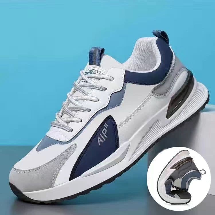 image-Casual Men's Shoes Soft Sole Color-block Lace-up Sneakers Versatile Trendy Running Sports Shoes