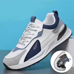 image-Casual Men's Shoes Soft Sole Color-block Lace-up Sneakers Versatile Trendy Running Sports Shoes