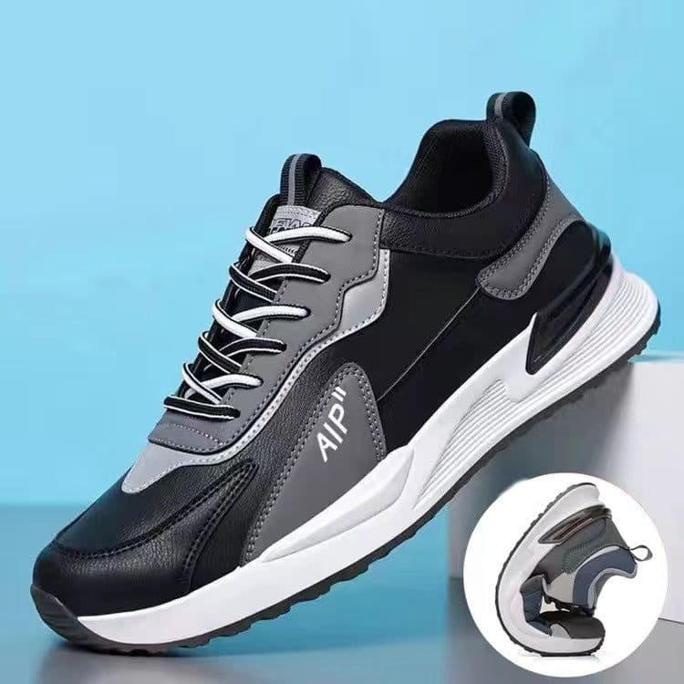 image-Casual Men's Shoes Soft Sole Color-block Lace-up Sneakers Versatile Trendy Running Sports Shoes