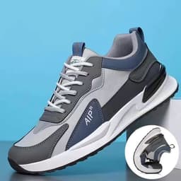 image-Casual Men's Shoes Soft Sole Color-block Lace-up Sneakers Versatile Trendy Running Sports Shoes