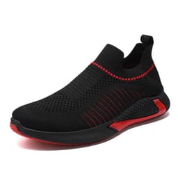 image-Fashion Mesh Sock Shoes With Striped Design Men Outdoor Breathable Slip-on Sneakers Csuale Lightweight Running Sports Shoes