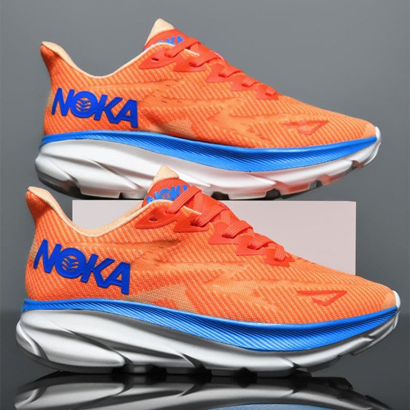 image-Fashion Lace-up Mesh Sneakers Men Lightweight Shock Absorption Training Shoes Soft-sole Running Sports Shoes