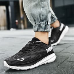 image-Fashion Lace-up Mesh Sneakers Men Lightweight Shock Absorption Training Shoes Soft-sole Running Sports Shoes
