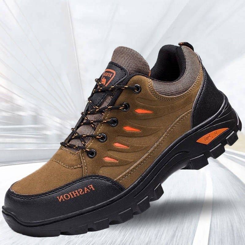 image-Men's Hiking Work Shoes Casual Breathable Lace-up Sneakers Outdoor Running Sports Shoes