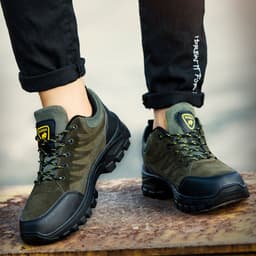 image-Men's Hiking Work Shoes Casual Breathable Lace-up Sneakers Outdoor Running Sports Shoes