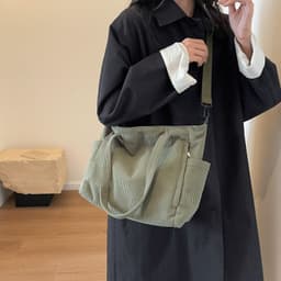 image-Corduroy Bag Women's Large Capacity New Autumn And Winter Wild Shoulder Messenger Bag